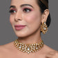 Peryl Women's Gold Tone Kundan Inspired Necklace With Earrings - Swadesiicart