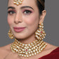 Peryl Women's Handcrafted Maharani Kundan Necklace With Earrings & Mang Tika - Swadesiicart