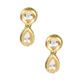 Peryl Women's White Gold Tone Kundan Necklace With Earrings - Swadesiicart