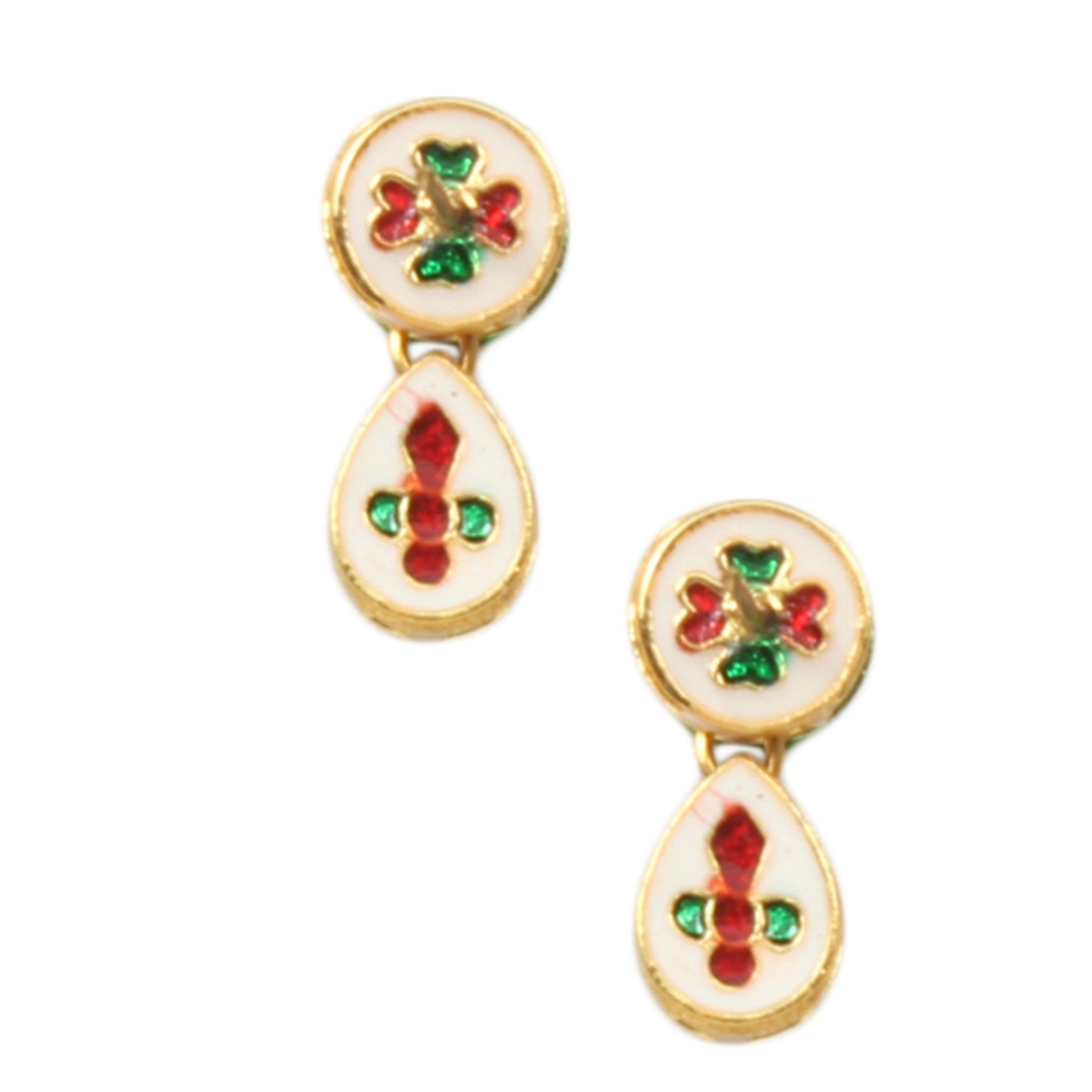 Peryl Women's White Gold Tone Kundan Necklace With Earrings - Swadesiicart