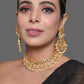 Peryl Women's Gold Tone Kundan Necklace With Earrings - Noz2Toz