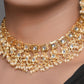 Peryl Women's Gold Tone Kundan Necklace With Earrings - Swadesiicart