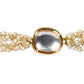 Peryl Women's Gold Toned White Kundan Charm Bracelet - Swadesiicart