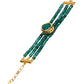 Peryl Women's Green Gold Toned Kundan Bracelet - Swadesiicart