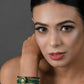 Peryl Women's Green Gold Toned Kundan Bracelet - Noz2Toz