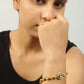 Peryl Women's Gold Toned Kundan Inspired Bracelet With Pearls - Noz2Toz