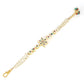 Peryl Women's Floral Kundan Gold Tone Bracelet With Multicolor Beads - Swadesiicart