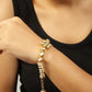 Peryl Women's Floral Kundan Gold Tone Bracelet With Multicolor Beads - Swadesiicart