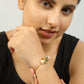 Peryl Women's Handcrafted Kundan Studded Bracelet With Pearls - Swadesiicart