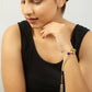 Peryl Women's Blue White Gold Tone Kundan Bracelet - Swadesiicart