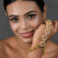 Peryl Women's Gold Tone Kundan Haathphool With Pearls - Swadesiicart