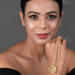 Peryl Women's Gold Tone Floral Kundan Haathphool With Pearls - Noz2Toz