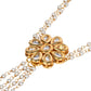 Peryl Women's Gold Tone Floral Kundan Haathphool With Pearls - Swadesiicart