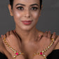 Peryl Women's Red Gold Toned Royal Kundan Hathphool - Noz2Toz