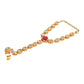 Peryl Women's Red Gold Toned Royal Kundan Hathphool - Swadesiicart