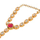 Peryl Women's Red Gold Toned Royal Kundan Hathphool - Swadesiicart