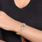 Peryl Women's Red & White Gold Tone Kundan Bracelet - Swadesiicart
