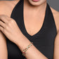 Peryl Women's Red Green Beaded Gold Tone Kundan Bracelet - Swadesiicart