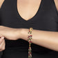 Peryl Women's Red Green Beaded Gold Tone Kundan Bracelet - Swadesiicart