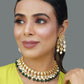 Peryl Women Beaded Kundan Necklace With A Pair Of Earrings(2 Pc Set) - Swadesiicart