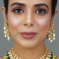 Peryl Women Beaded Kundan Necklace With A Pair Of Earrings(2 Pc Set) - Swadesiicart
