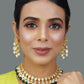 Peryl Women Beaded Kundan Necklace With A Pair Of Earrings(2 Pc Set) - Noz2Toz