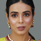 Peryl Women Gold Tone Kundan Necklace With Earrings(2 Pc Set) - Noz2Toz