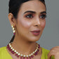 Peryl Women Gold Tone Kundan Necklace With Earrings(2 Pc Set) - Swadesiicart