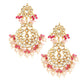 Peryl Women's Pearl & Pink Beaded Gold Tone Kundan Inspired Necklace With Earrings And Maang Tikka - Swadesiicart