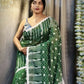 Exclusive Collection Beautiful Dark Green Jaal Jamdani Saree - Swadesiicart
