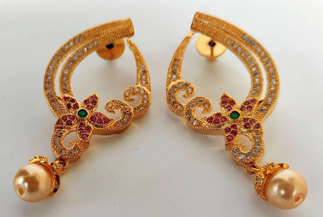 Multicolor Cz Designer Earrings - Swadesiicart
