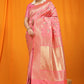 Jyoti Fashion Women's Pink Kanjivaram Silk Zari Woven Saree with Blouse | Swadesiicart
