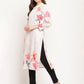 Ahalyaa Women Beige Velvet Digital Print Kurta | Swadesiicart