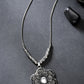 NVR Women's Silver-Toned Floral Shape Pendant with Chain | Swadesiicart