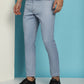 Indian Needle Men's Blue Solid Cotton Casual Trouser - Blue | Swadesiicart