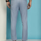 Indian Needle Men's Blue Solid Cotton Casual Trouser - Blue | Swadesiicart