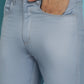 Indian Needle Men's Blue Solid Cotton Casual Trouser - Blue | Swadesiicart