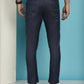 Indian Needle Men's Navy Blue Solid Cotton Casual Trouser | Swadesiicart