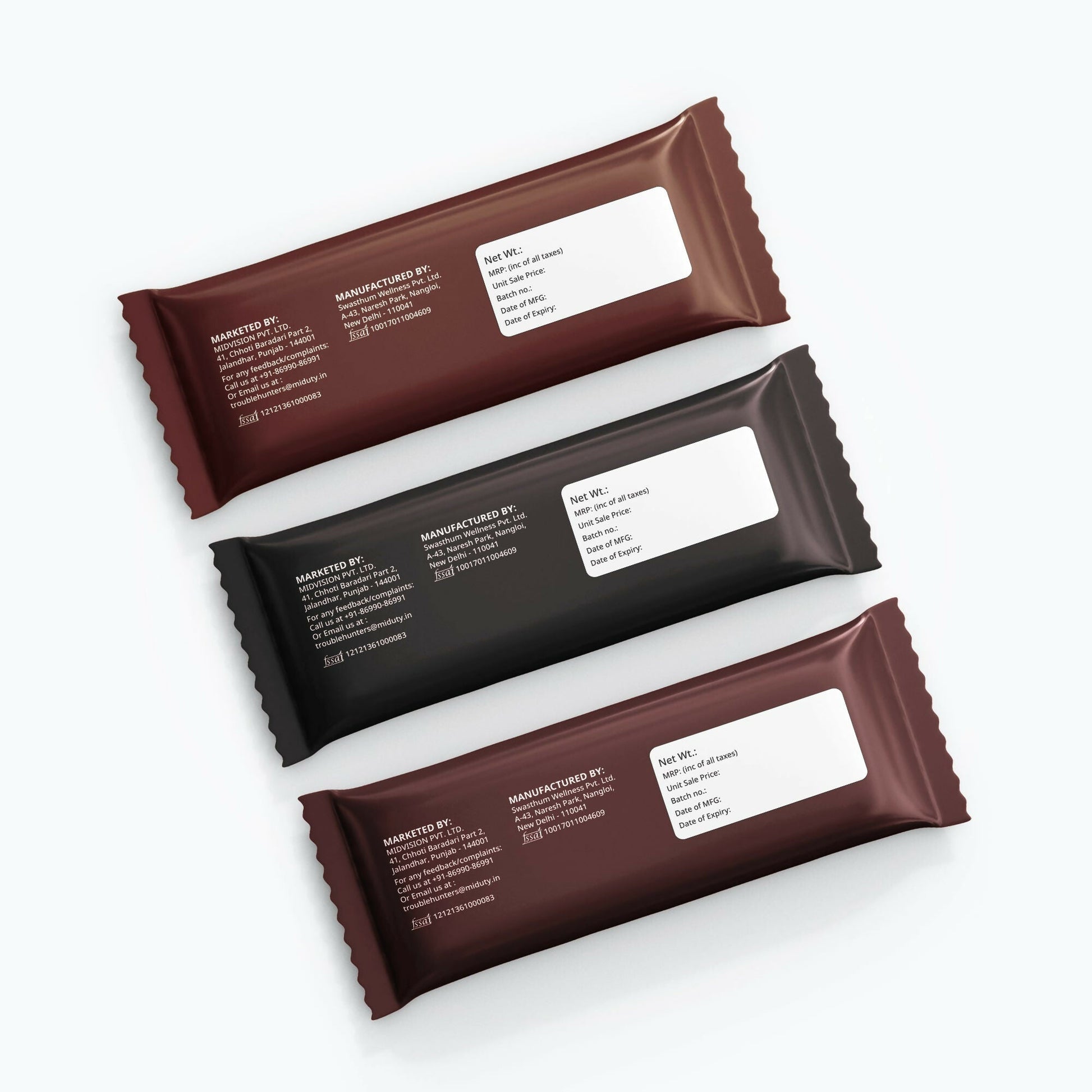 Miduty by Palak Notes Protein Bars Combo (Belgium Chocolate, Arabica Coffee and Cranberry) | Swadesiicart