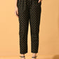 Myshka Women's Black Printed Coat With Trousers - Swadesiicart