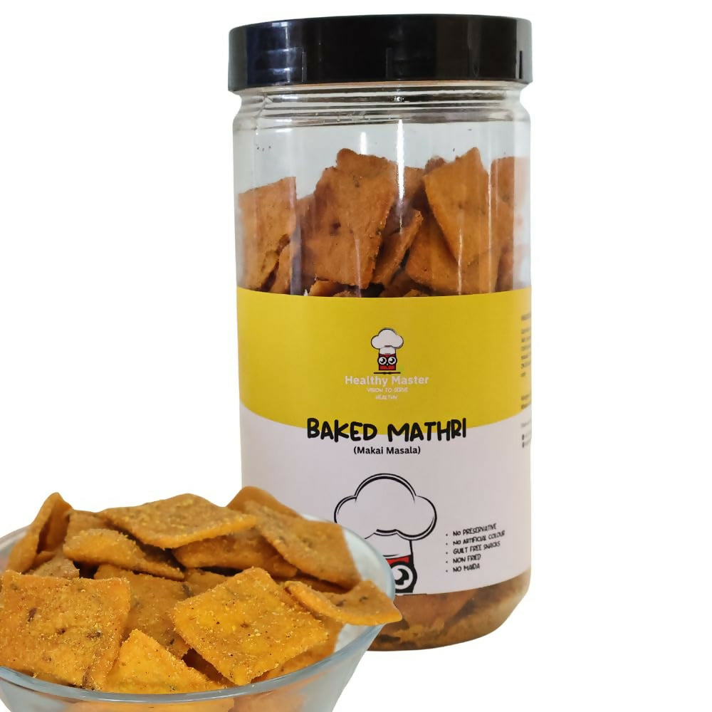 Healthy Master Baked Makai Masala Mathri Healthy Namkeen Snacks | Swadesiicart