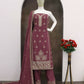 Anaita Purple Chinon Silk Stitched Suit with Embroidery & Sequence Work
