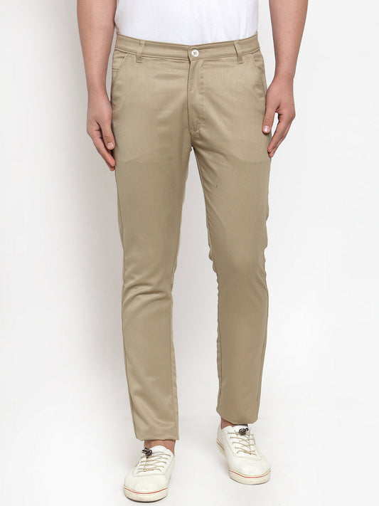 Jainish Men Beige Slim Fit Formal Trousers ( FGP 253Beigexxx ) | Swadesiicart