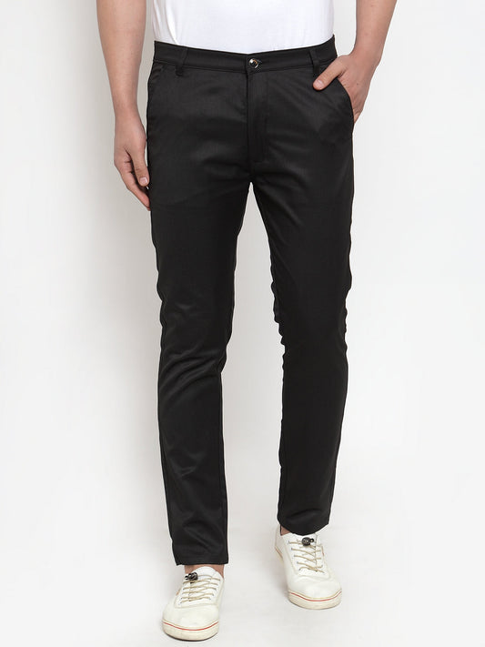Jainish Men's Black Solid Formal Trousers ( FGP 253Black ) | Swadesiicart