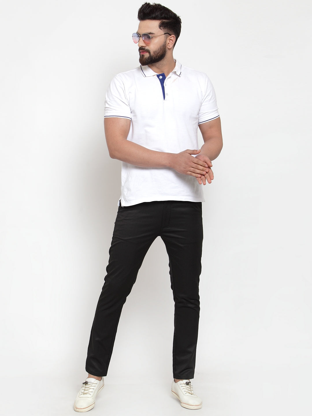 Jainish Men's Black Solid Formal Trousers ( FGP 253Black ) | Swadesiicart