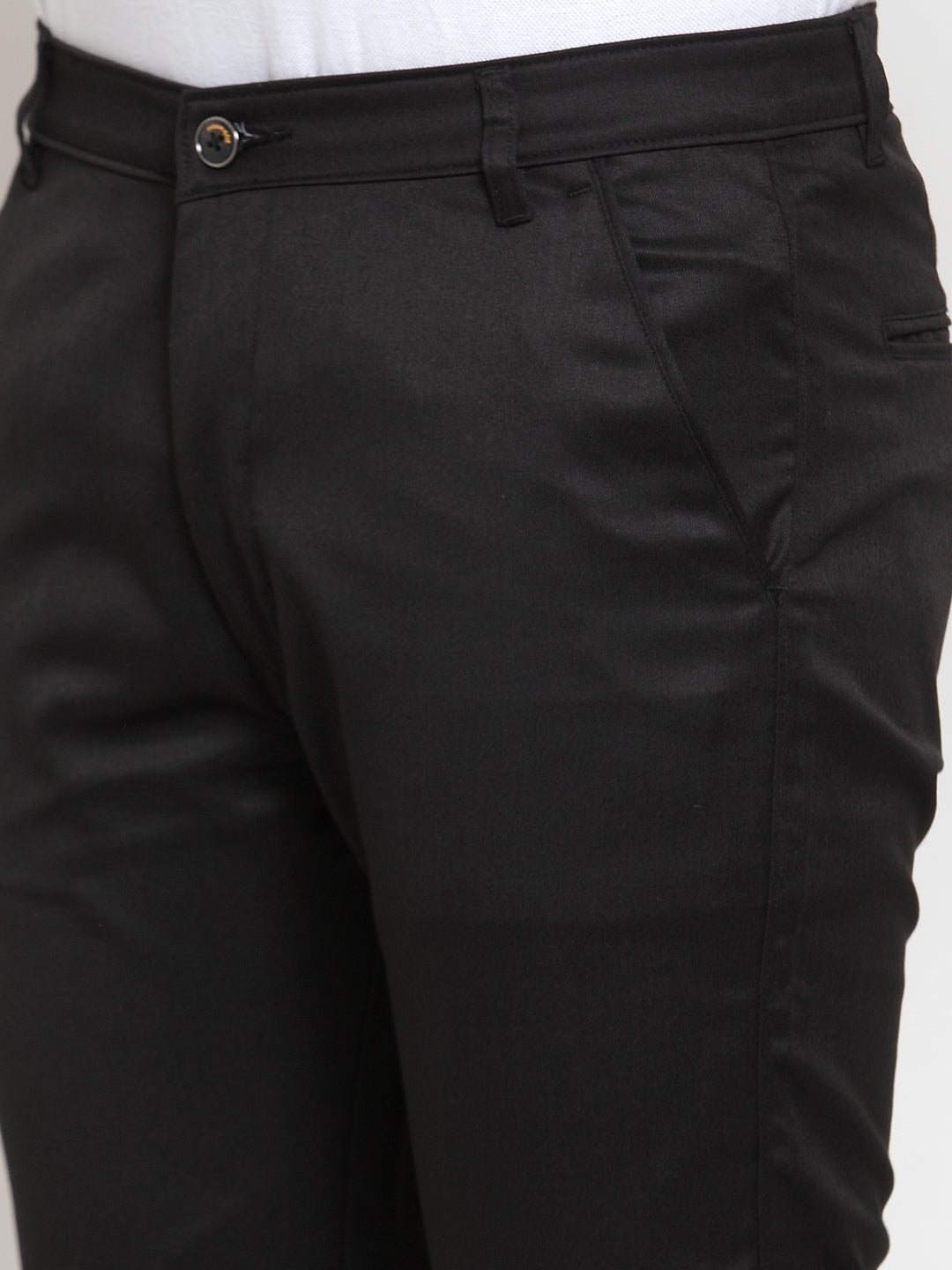 Jainish Men's Black Solid Formal Trousers ( FGP 253Black ) | Swadesiicart