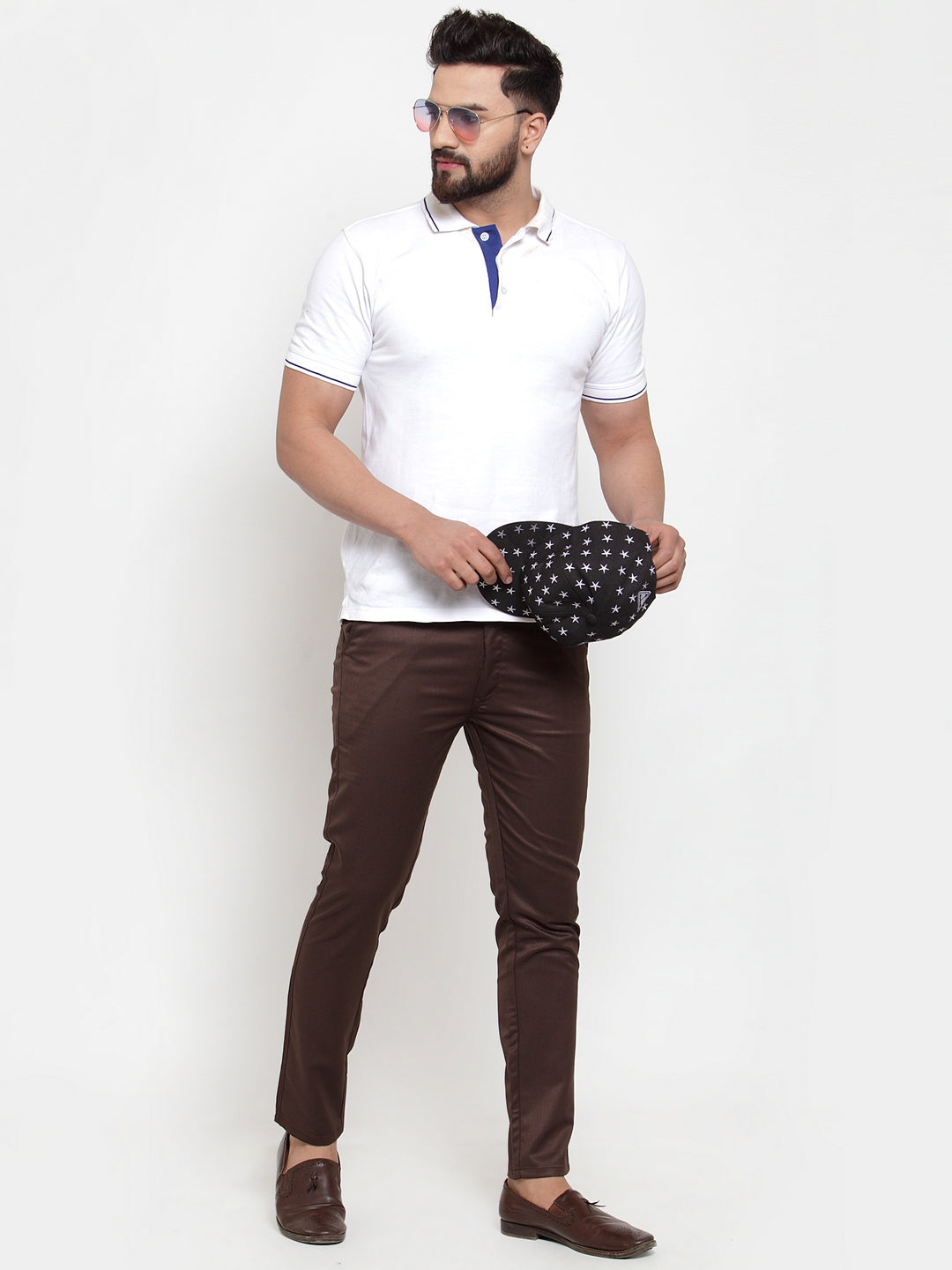 Jainish Men's Brown Solid Formal Trousers ( FGP 253Coffee ) | Swadesiicart