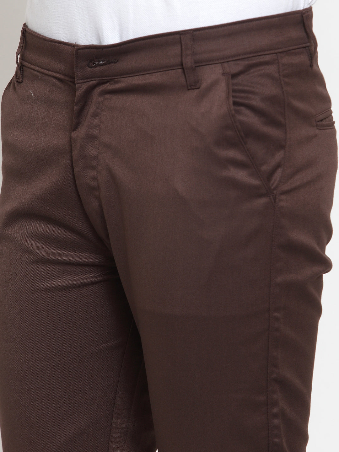 Jainish Men's Brown Solid Formal Trousers ( FGP 253Coffee ) | Swadesiicart