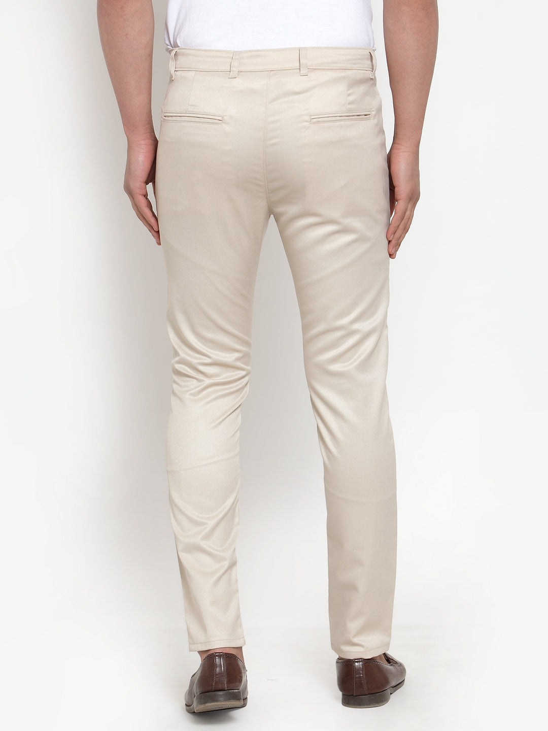 Jainish Men's Cream Solid Formal Trousers ( FGP 253Cream ) | Swadesiicart