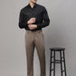 Jainish Men's Dark-Beige Tapered Fit Formal Trousers | Swadesiicart